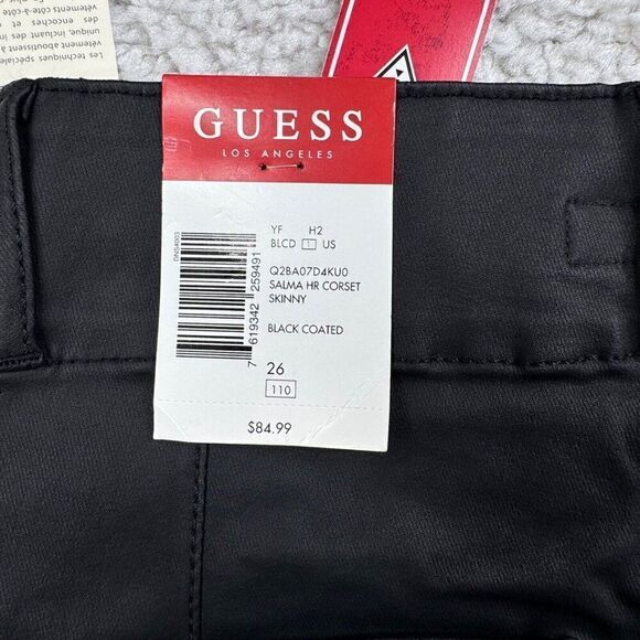 Guess Salma High Rise Corset Skinny Pant Black NEW - Picture 5 of 10